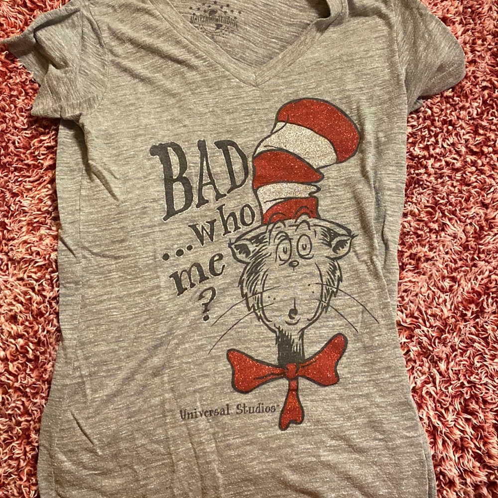 Grey Cat and the Hat Sparkle Top